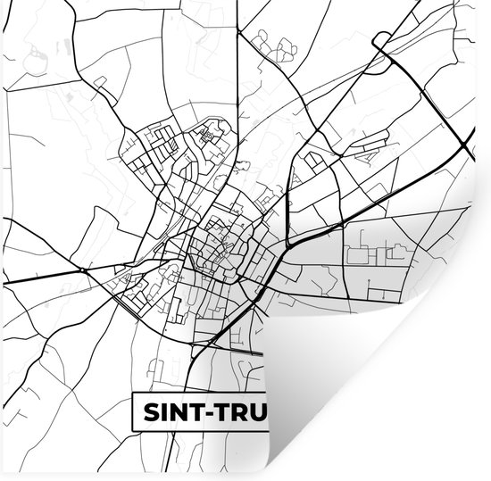 Stickers muraux - Plan de la ville - Carte - België - Wit - Sint Truiden - Carte - 30x30 cm - Feuille adhésive
