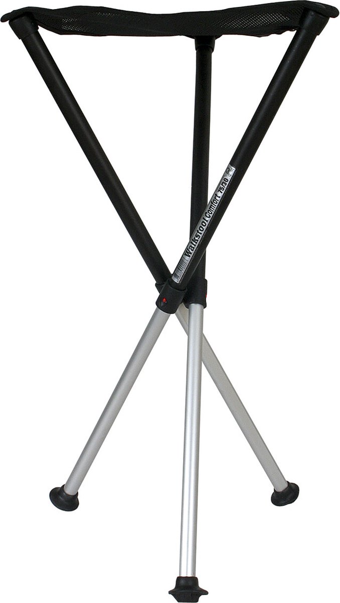 Walkstool - 3-Poots krukje - Comfort 65 cm - Verstelbaar - Zwart