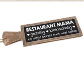 woodart houten tekstplank Restaurant mama 35 cm naturel
