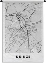 Wandkleed - Wanddoek - Kaart – Plattegrond – Stadskaart – Deinze – België – Zwart Wit - 60x90 cm - Wandtapijt