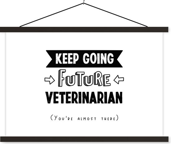 Porte-affiche avec affiche - Affiche scolaire - Citation - Vétérinaire - Student - 150x100 cm - Lattes noires