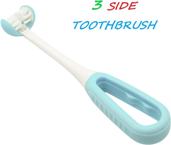 Kindertandenborstel - Nieuwste tandenborstel voor kinderen - 3 Kanten Borstel - 3D - Blauw - 4 tot 12 jaar
