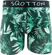 Boxershort - SQOTTON® - Jungle - Groen/Wit - Maat XL