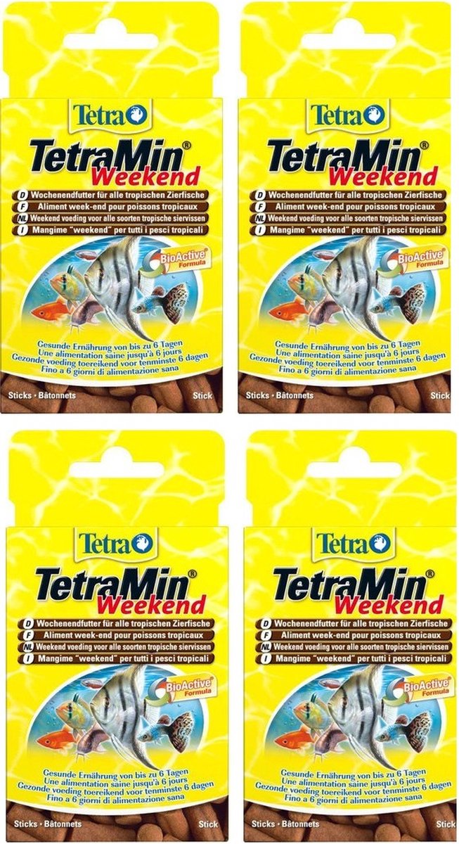 Vissenvoer - Tetramin weekendvoer - 20 stuks - 4 Verpakkingen -Voordeelverpakking