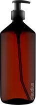 Bouteilles en plastique vides 1 litre - 10 pièces - PET Brown 28 rechargeables - avec pompe noire - vides