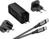 Energizer A65MUC Multi Plug Oplader (US, UK, EU) - Met USB-C Kabel | 65W - 5A