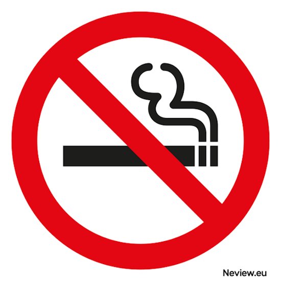 Bord "Verboden te roken" - 10 x 10 cm - Voor binnen & buiten - Niet roken bord - Roken verboden