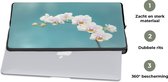 Laptophoes 15.6 inch - Orchidee - Bloemen - Plant - Wit - Paars - Laptop sleeve - Binnenmaat 39,5x29,5 cm