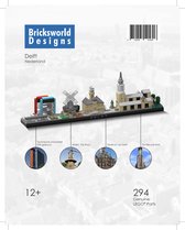 Bricksworld BOC-SKY-DEL BOC Architectuur Skyline Delft (NL) modules TU EWI, Molen de Roos, Stadhuis & de Nieuwe Kerk. Samengesteld uit originele nieuwe LEGO® onderdelen.