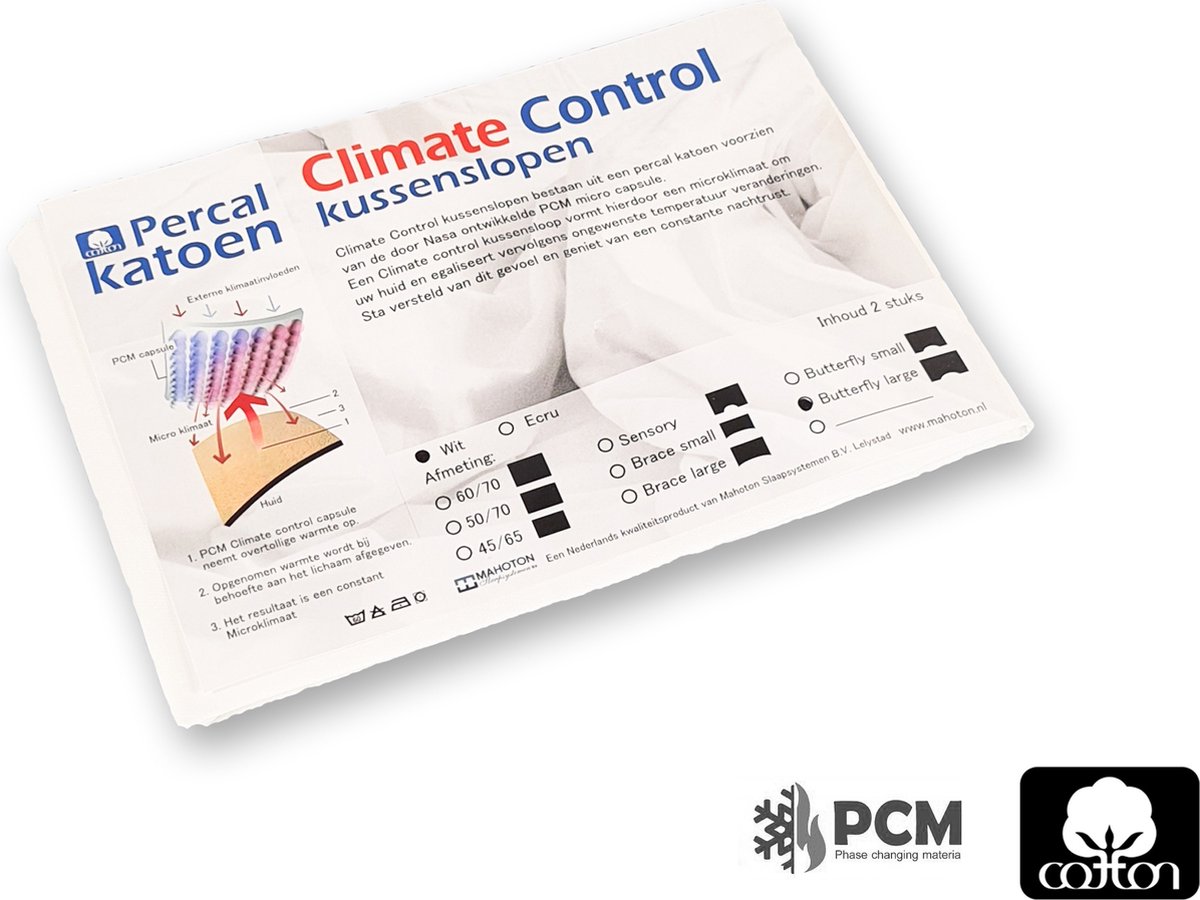 Mahoton Kussenslopen Climat Control Wit Butterfly Large