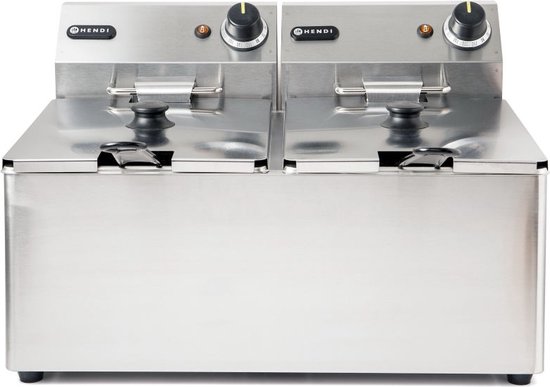Hendi Frituurpan 2x 8 Liter - Friteuse Kitchen Line - 230V / 7kW - 55x43x(H)34,5cm