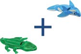 Intex Deal - Walvis + Krokodil - Opblaasbare Dieren - Zee - Strand - Kinderen - Speelgoed - Zomer - Zwembad