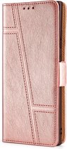 Hoesje geschikt voor Samsung Galaxy S22 Ultra - Bookcase - Pasjeshouder - Portemonnee - Patroon - Kunstleer - Rose Goud