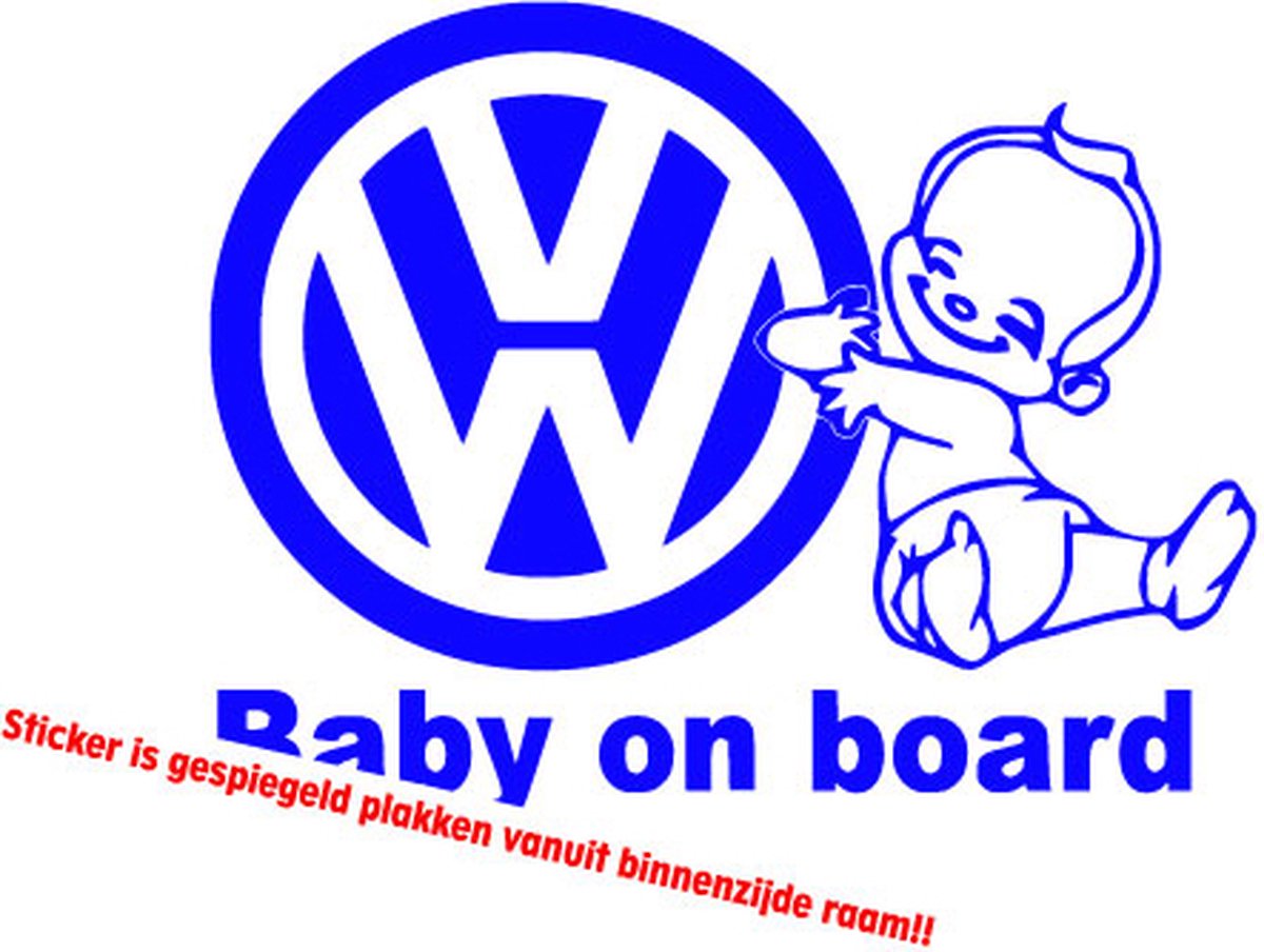Autotoebehoren - Stickerloods Volkswagen Baby on Board raamsticker- autoraamsticker-