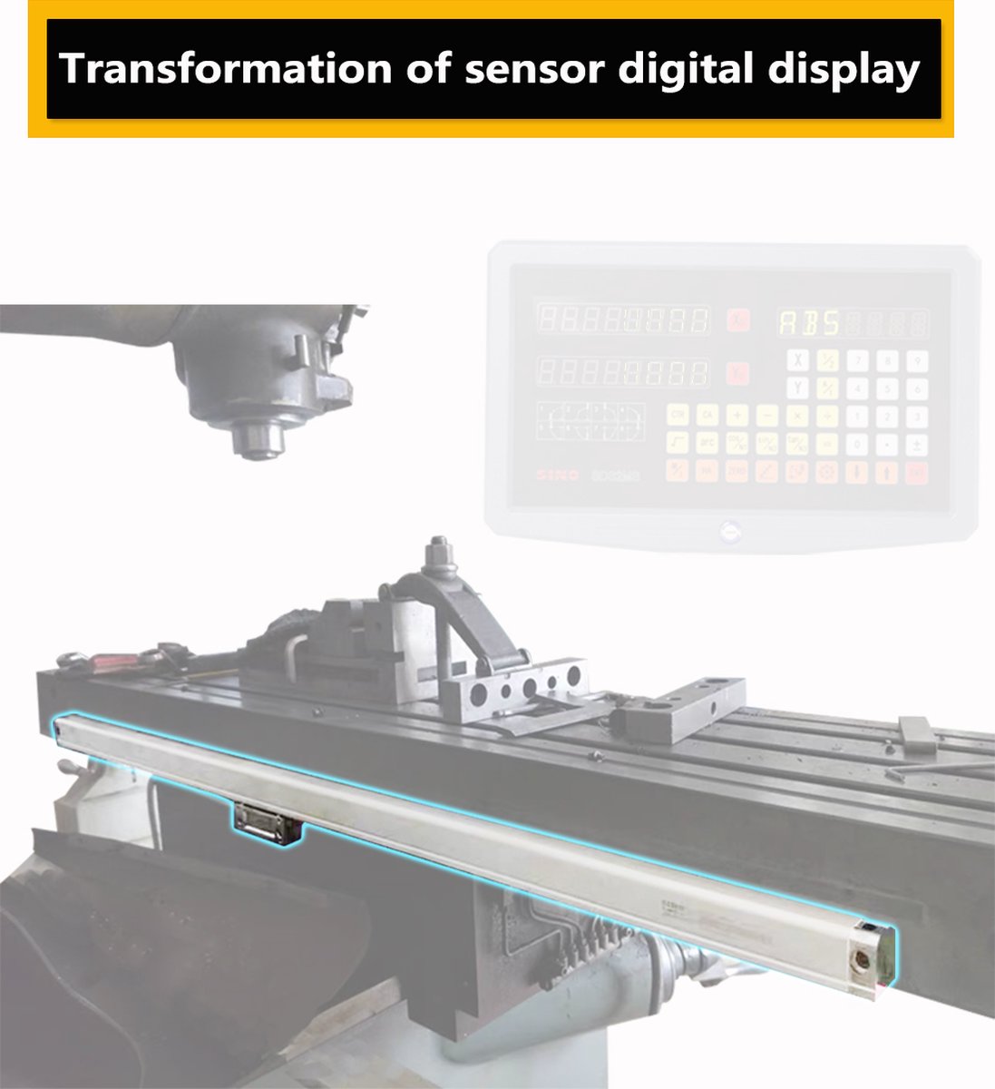 Règle de grille optique - échelle linéaire DRO - pour fraisage au tour ...