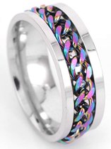 Ocean of Motion - Anxiety Ring - Stress Ring - Fidget Spinner Ring - Fidget Toys - Ring - Ringen - Fles Opener - Bier Opener - Titanium - Ketting - Multicolor - Ringmaat 60/19.00 mm - Dames - Heren