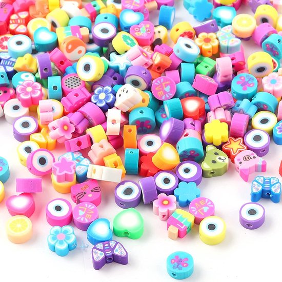 500 Perle Enfant, Perles pour Bracelet Enfant, Kit Perles Bijoux