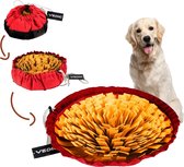 VEDIC® - XL Snuffelmat Oranje/Rood - Hondenspeelgoed- Antischrok - 45 CM - Hondenspeelgoed - Honden en Katten - Intelligentie - Slow feeder - Voerbak