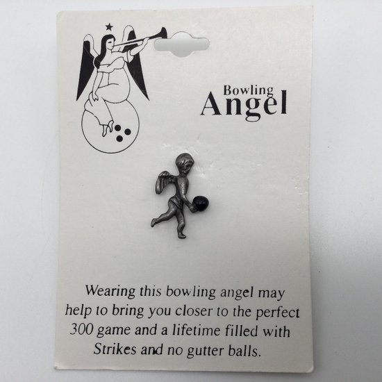 Bowling Bowling bijoux épingles 'Bowling Angel' broche porte-bonheur bronze ange avec boule noire