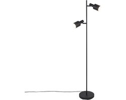QAZQA stijn – Moderne Vloerlamp | Staande Lamp – 2 lichts – H 1560 mm – Zwart – Woonkamer | Slaapkamer