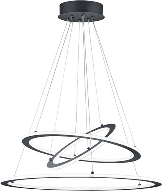 Trio Leuchten tijn - Lampe suspendue de table à manger - 1 lumière - Ø 800 mm - Anthracite