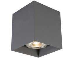 QAZQA qubo - Moderne Plafondspot | Spotje | Opbouwspot - 1 lichts - L 83 mm - Grijs - Woonkamer | Slaapkamer | Keuken