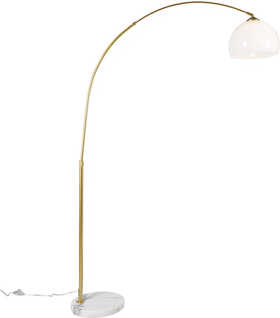 Foto: Qazqa xxl moderne booglamp vloerlamp staande lamp 1 lichts h 2690 mm goud messing woonkamer slaapkamer