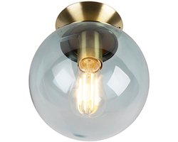 QAZQA pallon – Art Deco Plafondlamp – 1 lichts – Ø 200 mm – Turquoise – Woonkamer | Slaapkamer | Keuken