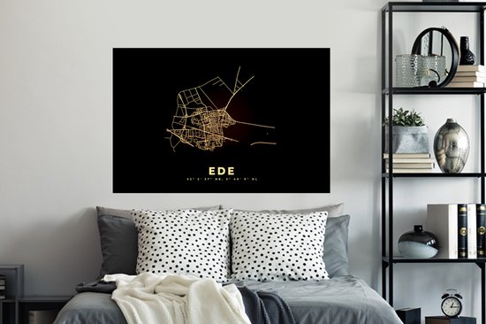 Stickers muraux - Plan d'étage - Plan de la ville - Carte - Ede - Nederland - 120x80 cm - Feuille adhésive