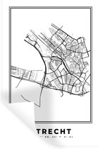 Stickers muraux - Nederland - Utrecht - Plan de la ville - Carte - Zwart Wit - Carte - 40x60 cm - Feuille adhésive