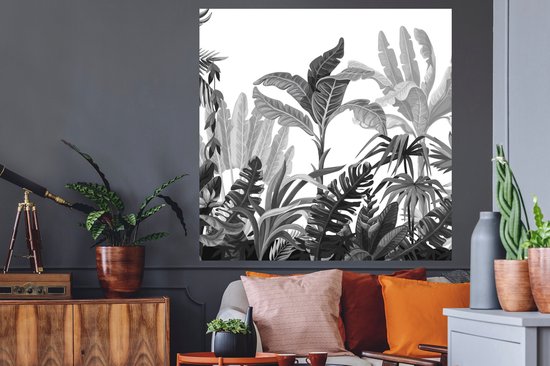 Stickers muraux - Jungle - Feuilles - Plantes - 120x120 cm - Film Adhésif XXL