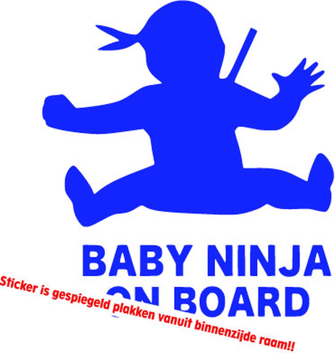 Autotoebehoren - Stickerloods Baby Ninja on Board Raamsticker -autoraamsticker- On Board Sticker 13x15cm