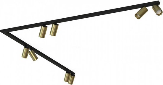 Nowodvorski - Railsysteem Mono bocht 8 lichts 2x 150 cm zwart - goud