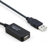 USB verlengkabel met versterker 2.0 - Zwart - 10 meter - Allteq