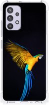 Telefoon Hoesje Geschikt voor Samsung Galaxy A32 4G | A32 5G Enterprise Editie TPU Siliconen Hoesje met transparante rand Papegaai