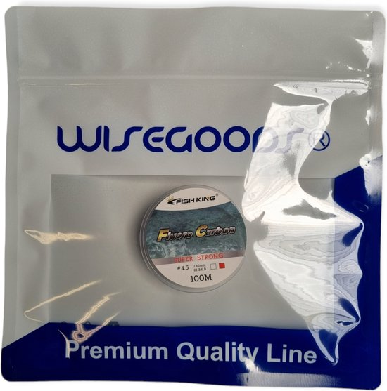 WiseGoods Vislijn 100m - Visdraad - Fluorocarbon - Nylon - Etalagedraad - Transparant - Vissen - 0.331mm - 18.39LB - WiseGoods
