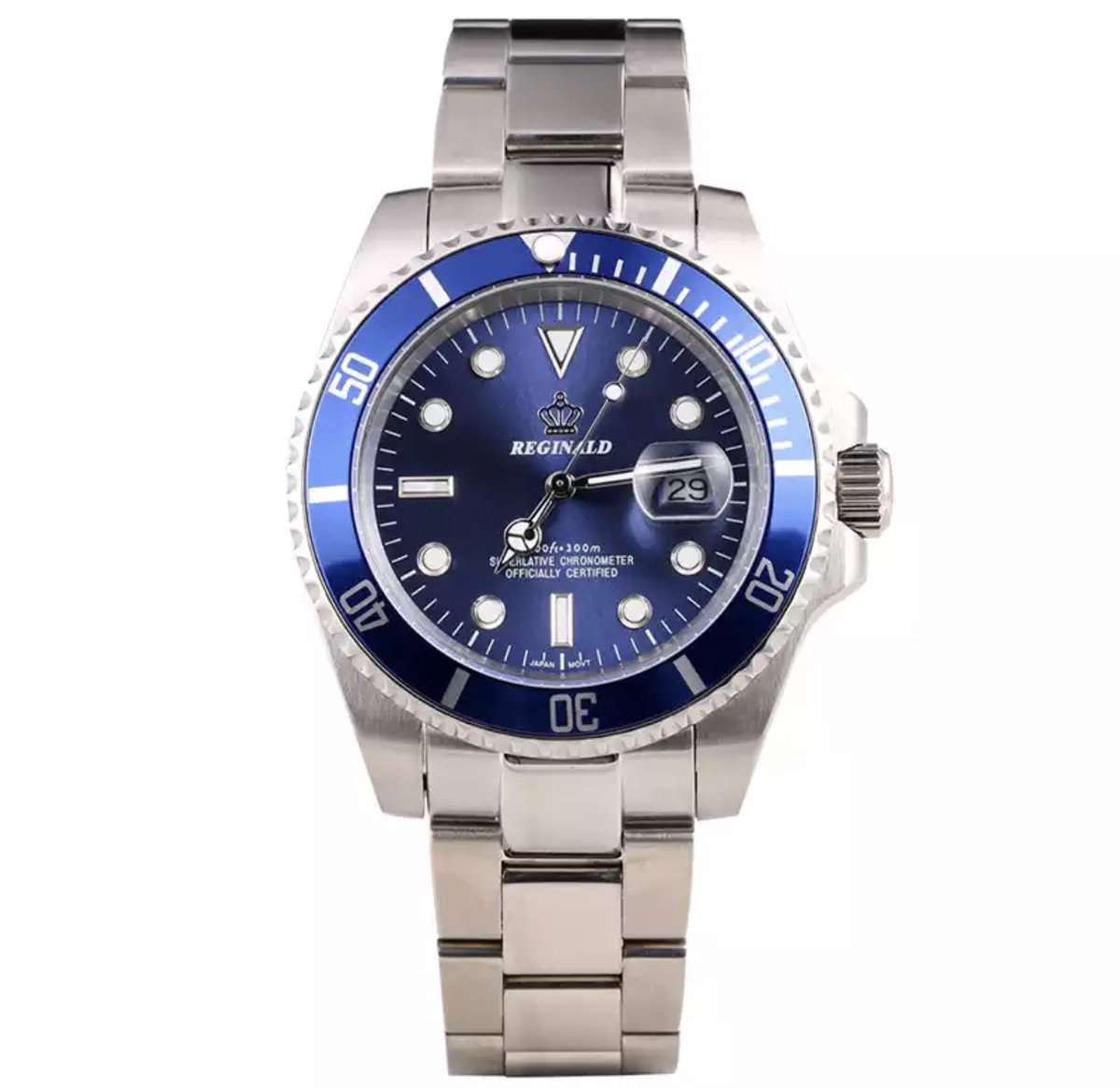 Reginald Horloges - Silver Blue - Horloge mannen - Luxe Design - Heren horloge - 40 mm - Roestvrij Staal - Waterdicht - Schokbestendig - Geschenkset