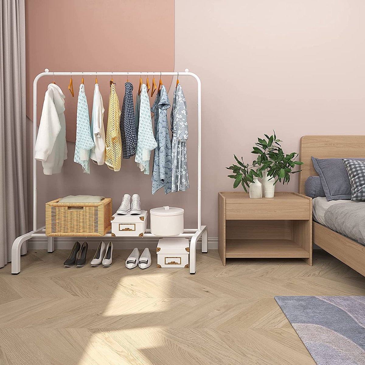 Zware kledingrekken - draagbare garderobe kledinghanger rek