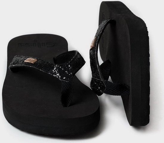 Giliss Slippers - Crystal serie - Charcoal zwart & Black diamond strap