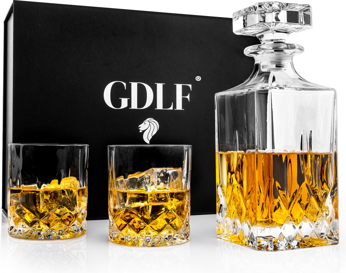 Voorvoegsel bedreiging potlood GDLF® Whiskey Set Vintage met Kristal Decanteer Karaf | incl. 2 Kristallen  Whiskey... | bol.com