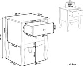 Beliani LANE - Table de chevet - blanc - MDF