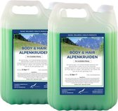 Body & Hair Alpenkruiden - 5 Liter - set van 2 stuks - 2 in 1 voor lichaam en haar.