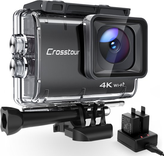 Crosstour Sport Action Camera 4k Wifi 50FPS 20MP - 40M Waterdicht...