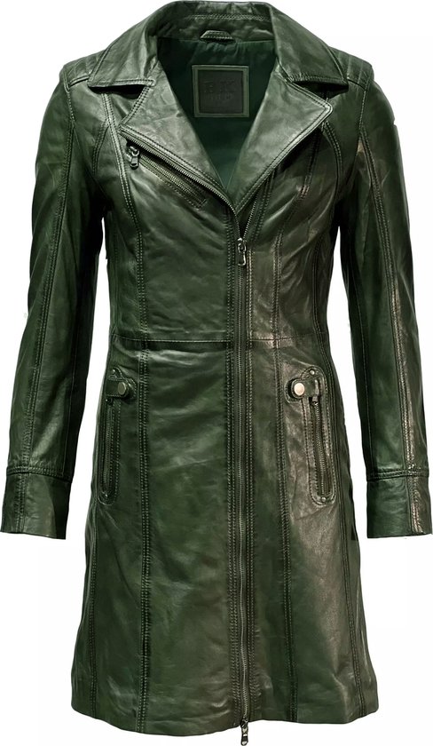 Dames zwarte lange leren jas Dames volledige lengte faux leren jas overjas lang