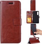 Samsung A50 - BOOK CASE - hoesje met pashouder - Bruin