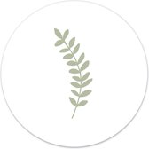 Label2X - Muurcirkel - Blaadje Groen - Ø 30 cm - Forex - Multicolor - Wandcirkel - Rond Schilderij - Bloemen en Planten - Muurdecoratie Cirkel - Wandecoratie rond - Decoratie voor