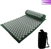 Finnacle - 73X42.5 cm Yoga Acupressuur Mat En Kussen Set - Groen - Nek Voet Massager Pijn Stress Acupunctuur mat