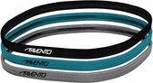 sporthaarband 46 cm spandex/siliconen zwart/turquoise