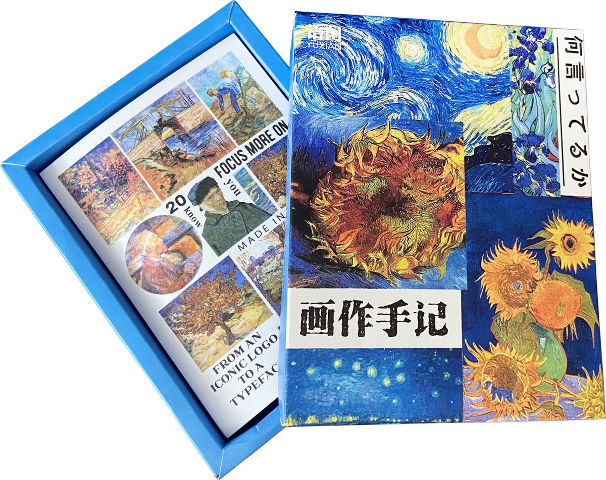 Bullet Journal Stickers - 50 Vellen - Van Gogh, Picasso & Alphonso Mucha - Beroemde Schilderijen - Stickervellen voor Planner & Scrapbook - Cadeaus onder €15 - Sinterklaas & Kerstcadeau & Schoencadeaus