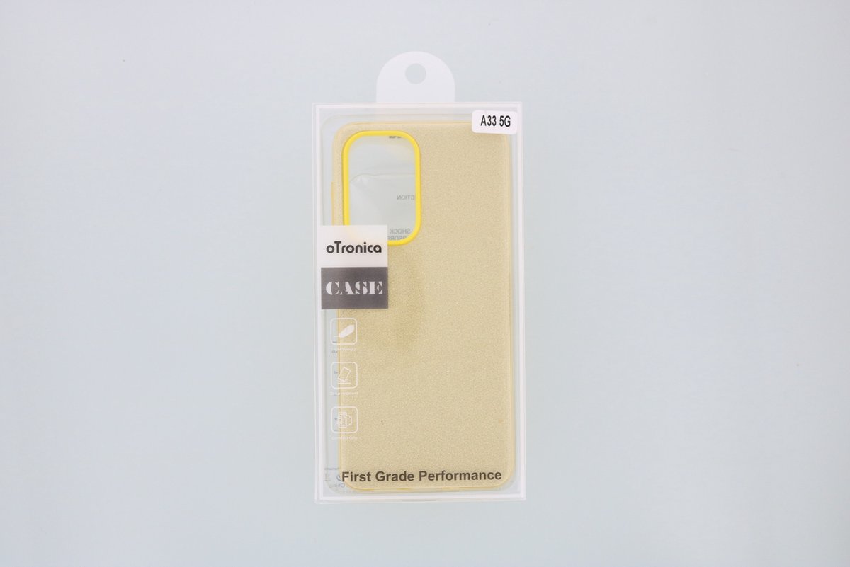 oTronica Back cover glitterhoes voor Samsung A33 -Goud met camera uitsparring